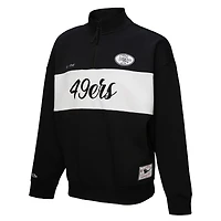 Women's Mitchell & Ness Black San Francisco 49ers Quarter-Zip Jacket