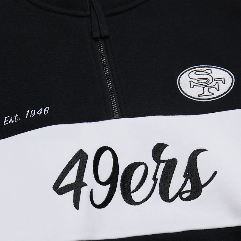 Women's Mitchell & Ness Black San Francisco 49ers Quarter-Zip Jacket