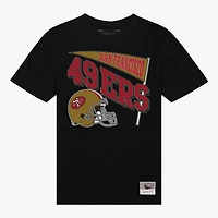 T-shirt noir Mitchell & Ness pour femme, motif petit ami dynamique des San Francisco 49ers