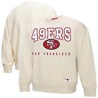 Women's Mitchell & Ness Cream San Francisco 49ers Fandom Fleece Pullover Sweatshirt
