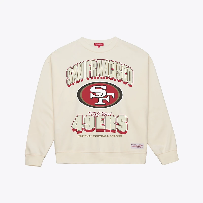 Women's  Mitchell & Ness Cream San Francisco 49ers Tonal Arch Sweatshirt