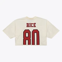 Women's Mitchell & Ness Jerry Rice Cream San Francisco 49ers Retired Player Cropped Fashion Jersey