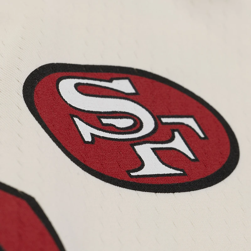 Maillot court Mitchell & Ness Joe Montana crème pour femme, San Francisco 49ers, joueur retraité.