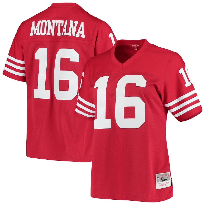 Maillot réplique Mitchell & Ness Joe Montana Scarlet San Francisco 49ers 1990 Legacy pour femme