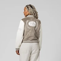 Women's Mitchell & Ness  Tan San Francisco 49ers Full-Snap Varsity Jacket