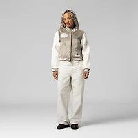 Women's Mitchell & Ness  Tan San Francisco 49ers Full-Snap Varsity Jacket