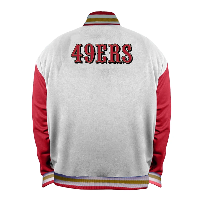 Veste en satin blanche à boutons-pression pour femme Mitchell & Ness des San Francisco 49ers, grande taille