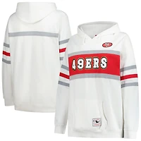 Sweat à capuche rétro Mitchell & Ness blanc grande taille pour femme, entraîneur-chef des San Francisco 49ers