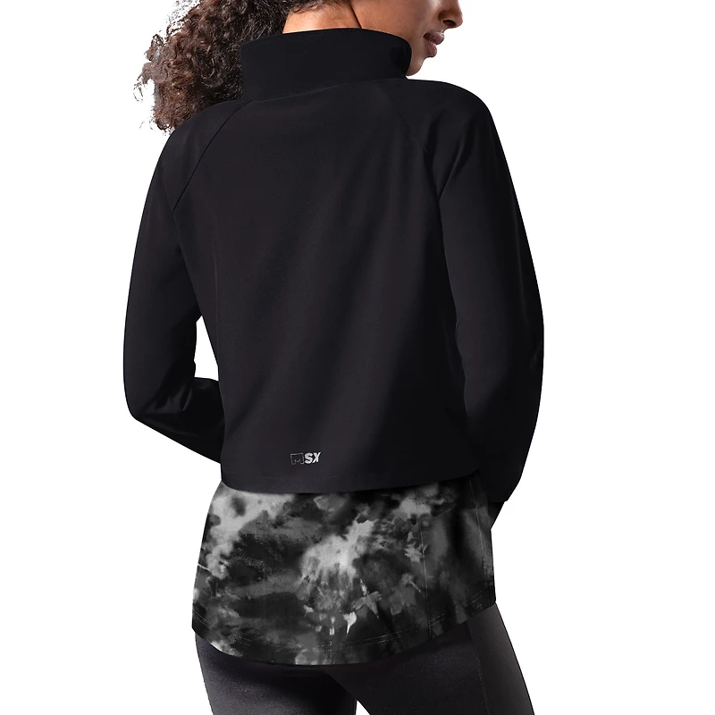 Women's MSX by Michael Strahan Black San Francisco 49ers Grace Raglan Full-Zip Running Jacket