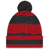 Bonnet en tricot tressé à revers avec pompon pour femme New Era San Francisco 49ers 2025 Rivalries Collection