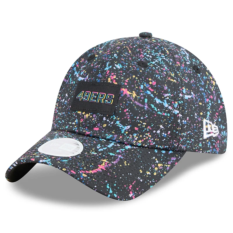 Women's New Era Black San Francisco 49ers 2025 NFL Crucial Catch Pony Tail Adjustable Hat