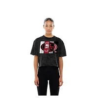 T-shirt court boxy sport noir délavé minéral San Francisco 49ers pour femme New Era