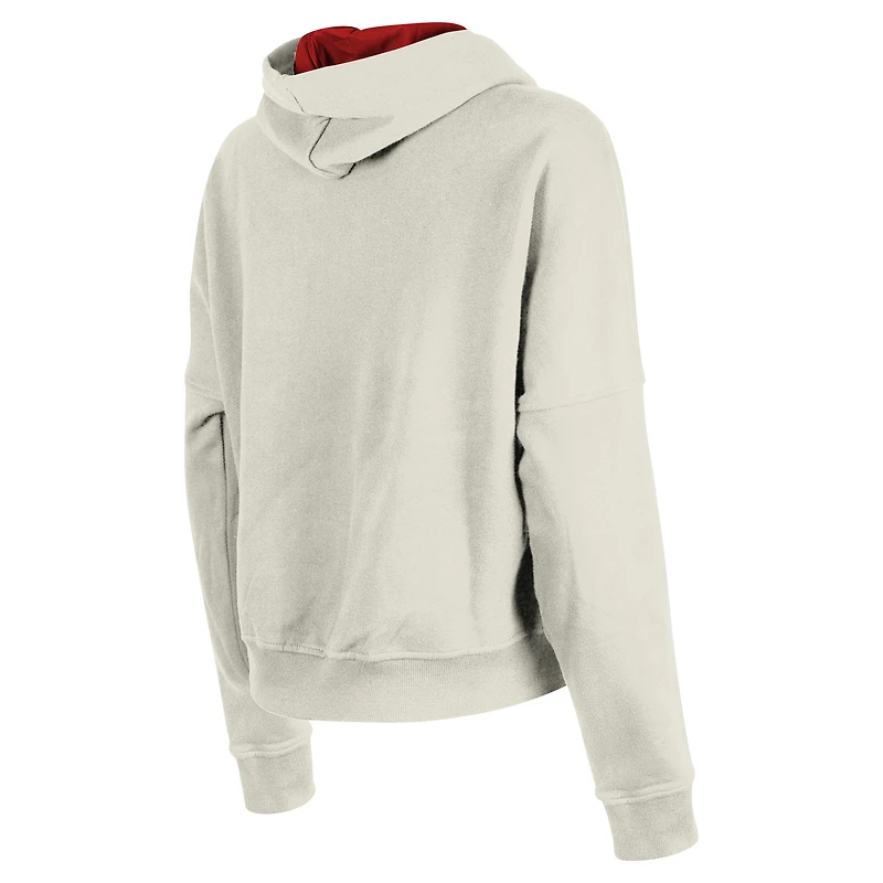 Sweat à capuche New Era crème San Francisco 49ers 3rd Down Historic pour femme