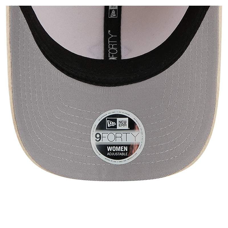 Casquette ajustable confortable 9FORTY crème New Era pour femme des San Francisco 49ers