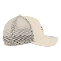 Casquette trucker New Era 9FORTY pour femme, couleur crème, avec écusson ton sur ton des 49ers de San Francisco.