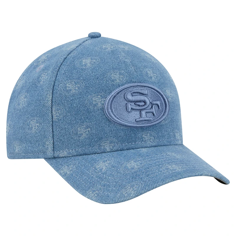 Women's New Era  Denim San Francisco 49ers A-Frame 9FORTY Adjustable Hat