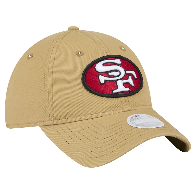 Casquette ajustable New Era Golden San Francisco 49ers Throwback Main Core Classic 2.0 9TWENTY pour femme