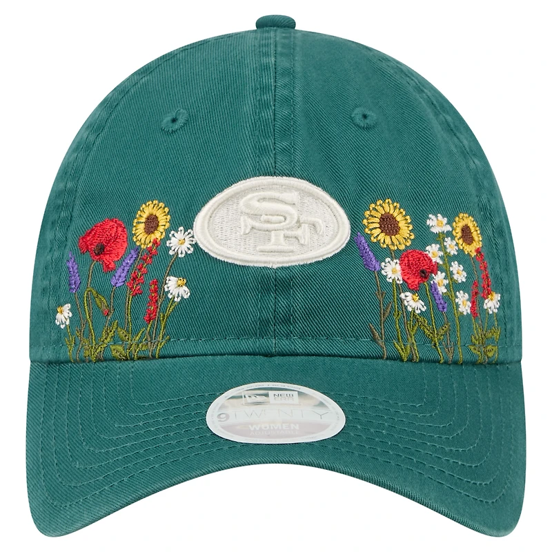 Women's New Era  Green San Francisco 49ers Wildflower 9TWENTY Adjustable Hat