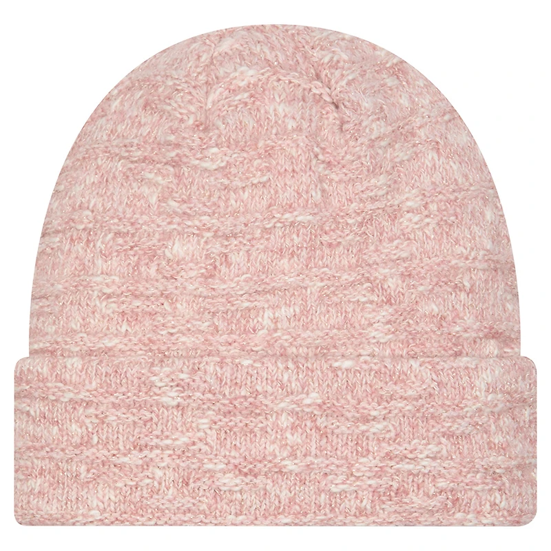 Bonnet en tricot à revers métallisé rose New Era pour femme des San Francisco 49ers