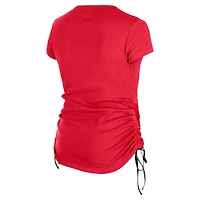 Women's New Era Red San Francisco 49ers Ruched Side T-Shirt