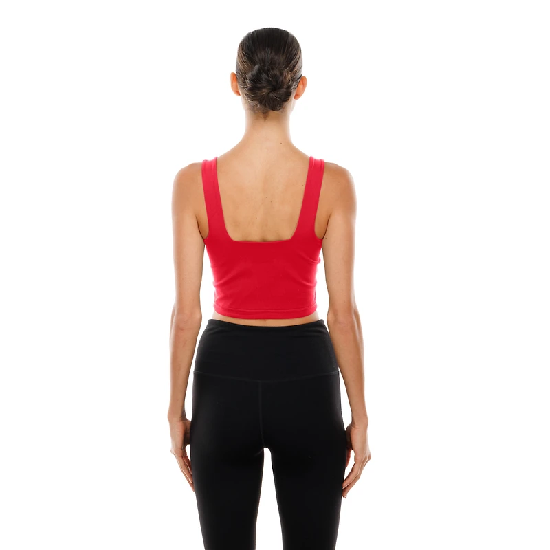 Women's New Era Scarlet/Black San Francisco 49ers Reversible Cropped Sport Classics Tank Top