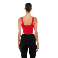 Women's New Era Scarlet/Black San Francisco 49ers Reversible Cropped Sport Classics Tank Top