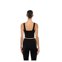 Women's New Era Scarlet/Black San Francisco 49ers Reversible Cropped Sport Classics Tank Top