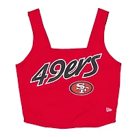 Women's New Era Scarlet/Black San Francisco 49ers Reversible Cropped Sport Classics Tank Top