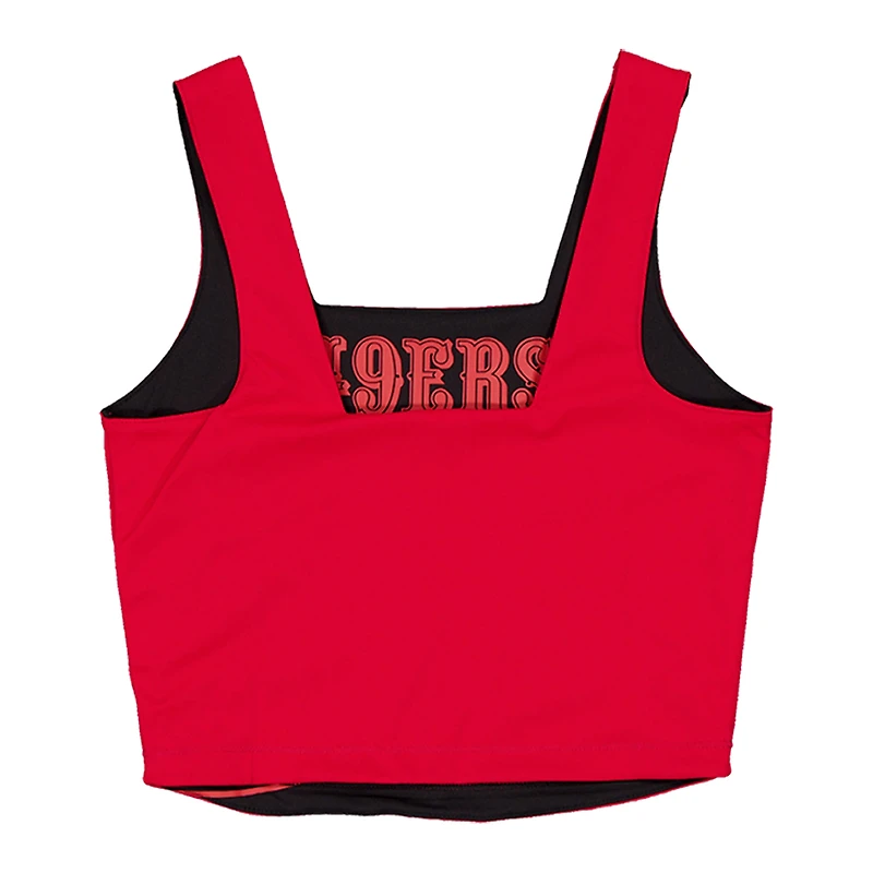 Débardeur court réversible New Era écarlate/noir San Francisco 49ers pour femme