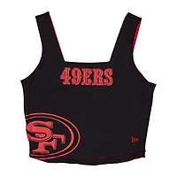 Women's New Era Scarlet/Black San Francisco 49ers Reversible Cropped Sport Classics Tank Top