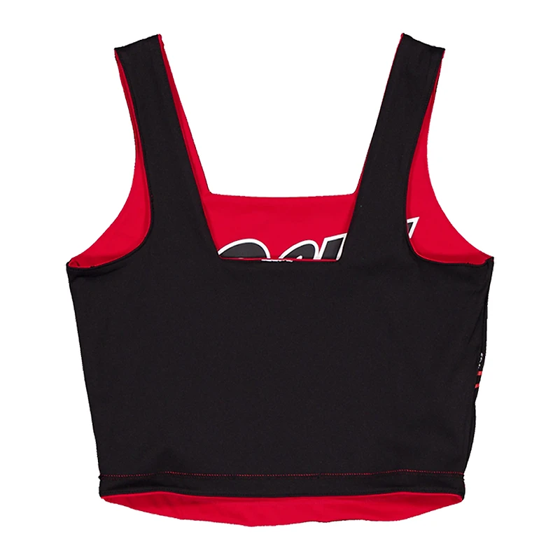 Women's New Era Scarlet/Black San Francisco 49ers Reversible Cropped Sport Classics Tank Top