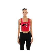 Women's New Era Scarlet/Black San Francisco 49ers Reversible Cropped Sport Classics Tank Top