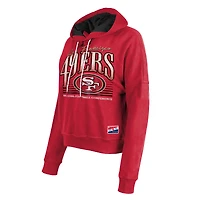 Women's New Era Scarlet San Francisco 49ers Boxy Pullover Hoodie