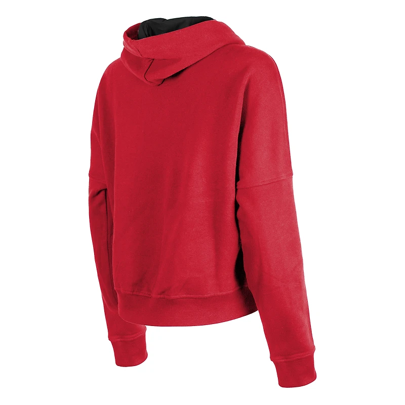 Women's New Era Scarlet San Francisco 49ers Boxy Pullover Hoodie