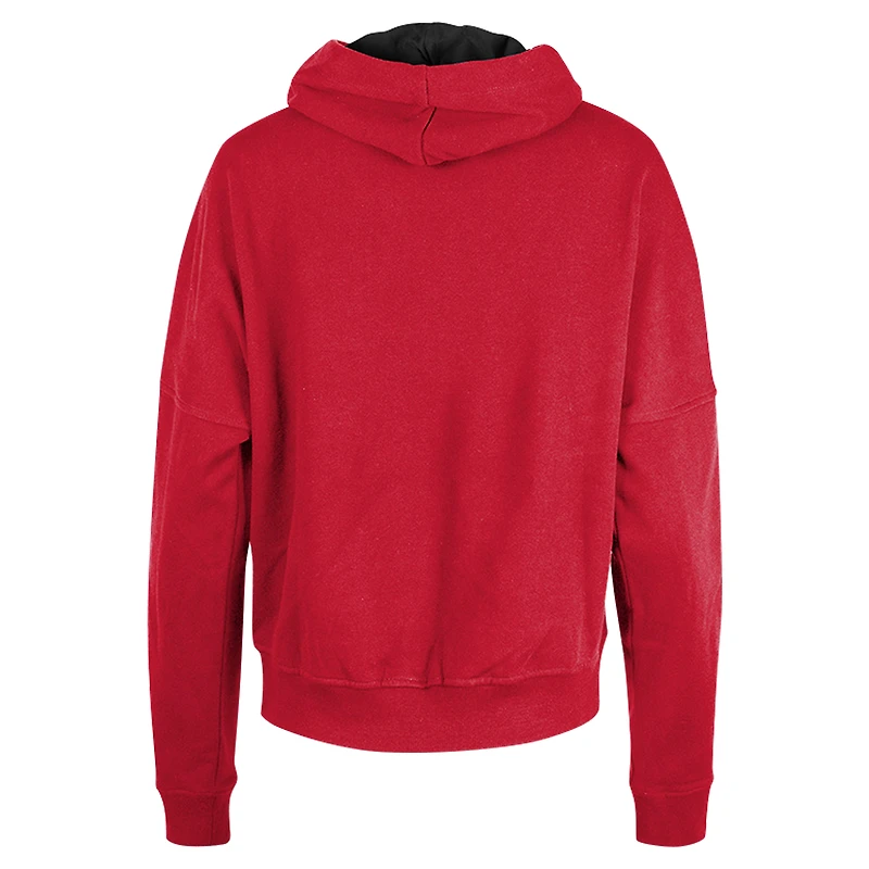 Women's New Era Scarlet San Francisco 49ers Boxy Pullover Hoodie
