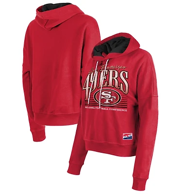 Sweat à capuche enfiler New Era Scarlet San Francisco 49ers Boxy pour femme