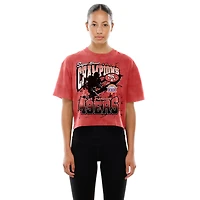 T-shirt court boxy Sport Classics Scarlet délavé minéral pour femme des San Francisco 49ers de New Era