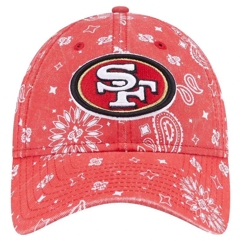 Casquette ajustable 9TWENTY Scarlet San Francisco 49ers Paisley New Era pour femme