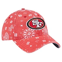 Casquette ajustable 9TWENTY Scarlet San Francisco 49ers Paisley New Era pour femme