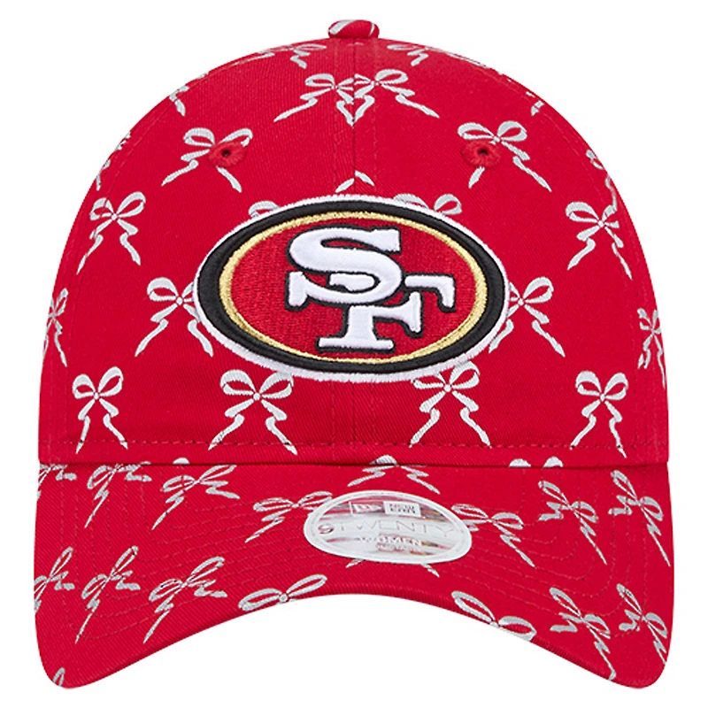 Casquette ajustable New Era Scarlet San Francisco 49ers Ribbon 9TWENTY pour femme
