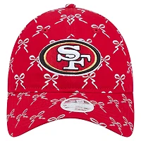 Casquette ajustable New Era Scarlet San Francisco 49ers Ribbon 9TWENTY pour femme