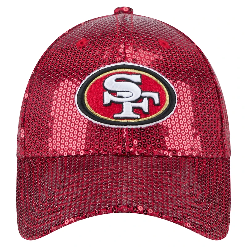 Casquette ajustable à paillettes 9FORTY Scarlet San Francisco 49ers pour femme de New Era