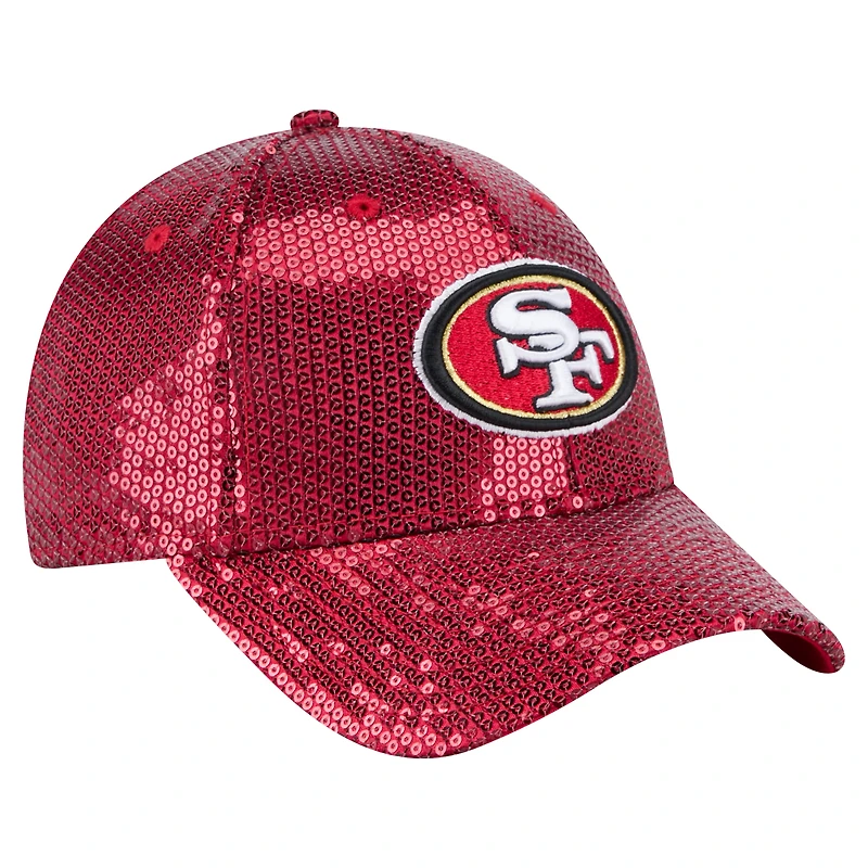 Casquette ajustable à paillettes 9FORTY Scarlet San Francisco 49ers pour femme de New Era