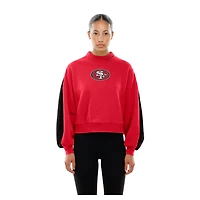 Sweat-shirt à manches ballon et col montant New Era Scarlet San Francisco 49ers Sport Night pour femme