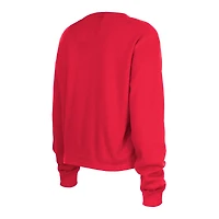 Women's New Era  Scarlet San Francisco 49ers Sport Night Thermal Long Sleeve Cropped T-Shirt