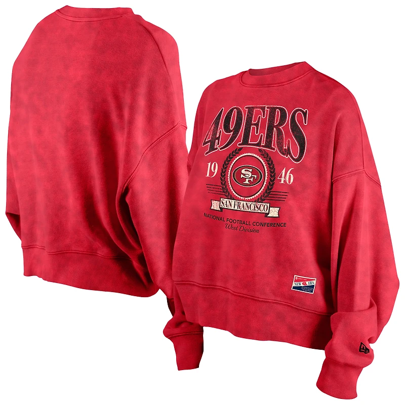 Sweat-shirt à capuche New Era Scarlet San Francisco 49ers Throwback Boxy pour femme