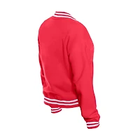 Women's New Era  Scarlet San Francisco 49ers Throwback Fleece Full-Snap Jacket
