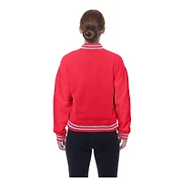 Veste polaire New Era Scarlet pour femme, motif rétro des San Francisco 49ers, avec boutons-pression
