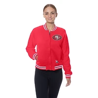 Veste polaire New Era Scarlet pour femme, motif rétro des San Francisco 49ers, avec boutons-pression