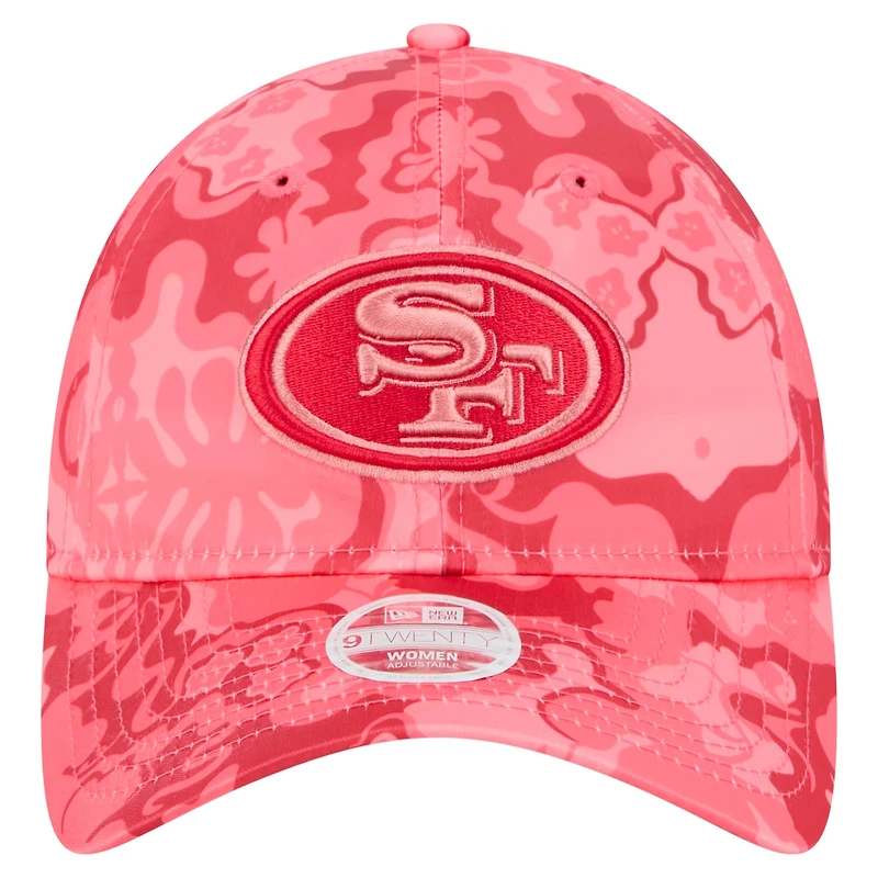 Casquette ajustable New Era Scarlet San Francisco 49ers Trippy 9TWENTY pour femme